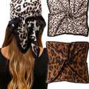 27.5" Square Satin Head Scarves - 2 Pack Hair Scarf Bandanas for Women Silk Neck Scarf for Women Girls Hair Wrap