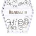 The Beadsmith Basic Elements Open Jump Rings Assortment – Silver Plated – 4mm, 5mm, 6mm & 8mm – 48 Pieces with Storage Box – Findings for Making Keychains, Charms, Chain Mail and Body Jewelry Silver