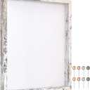 Califortree 11x14 Shadow Box Frame with Soft Linen Back - Metal Push Pins Included, Memory Large Shadow Box Display Case for Bouquet Awards Medals Wedding Photos and More, Rustic White