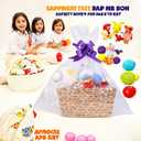 Gift Baskets Empty to Fill, Woven Storage Basket for Baby Shower, Empty Gift Basket with Gift Bag & Ribbon, Nursery Organizer Bin, Natural Color (1-Pack)