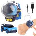 SitertCF Watch Remote Control Car Toy for Kids,New Mini 2.4 Ghz Racing Game Wrist Cars Easter Toy with LED Light,Watches Remote Control Car for Boys and Girls Birthday Gifts,USB Charging,Blue