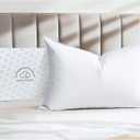 White Goose Down Pillow - Luxury Hotel Bed Pillow with 100% Natural 1000+ Fill Power Goose Feather Down Pillow for Sleeping, 700TC Cotton Shell, Standard Size- Medium, 1 Pack