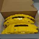 Caliper Covers Set of 4 Compatible with TES l Model 3 Accessories, 2020-2023 18 19 Inch Wheel Hub Front and Rear Brake Caliper Cover with Letter Logo(Yellow)