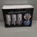 Shampoo and Conditioner Dispenser, Shower Dispenser 3 Chamber No Drill with Waterproof Labels and Glue, Bathroom Shower Pump Dispenser Wall Mounted for Home Hotel (Black)