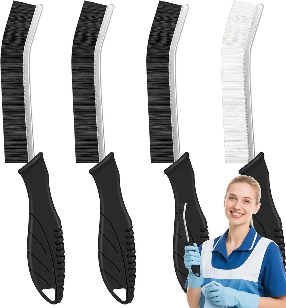 4 x 4Pcs Crevice Cleaning Brushes for Household Use, Grout Cleaner Brush, Hard Bristle Groove, Gap Cleaning Tool, Suitable for Areas Usually Difficult to Reach