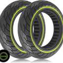 GYL 10 Inch Solid Tires, 60/70-6.5 Rubber Front Rear Tire Replacement for Gotrax Eclipse G5 Segway Ninebot MAX G30 G30P G30LP G2 Electric Scooter, 10x2.50-6.5 Tubeless Honeycomb Back Wheels 2pcs