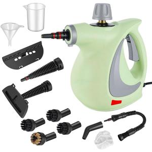 Handheld Pressurized Steam Cleaner with 12 pcs Accessories, Portable Steamer for Cleaning, Steam Cleaner for Home Use, Steamer for Cleaning Car, Furniture, Floor, Upholstery, Grout and Tile, Green