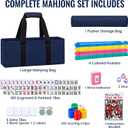 American Mahjong Set with 166 Tiles, 4 Color Rack Pushers, Carrying Bag