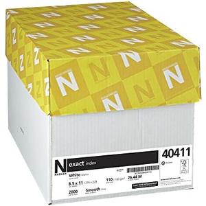 Neenah Exact Index Cardstock, 8.5" x 11", 110 lb/199 gsm, White, 94 Brightness, 1750 Sheets (40411)