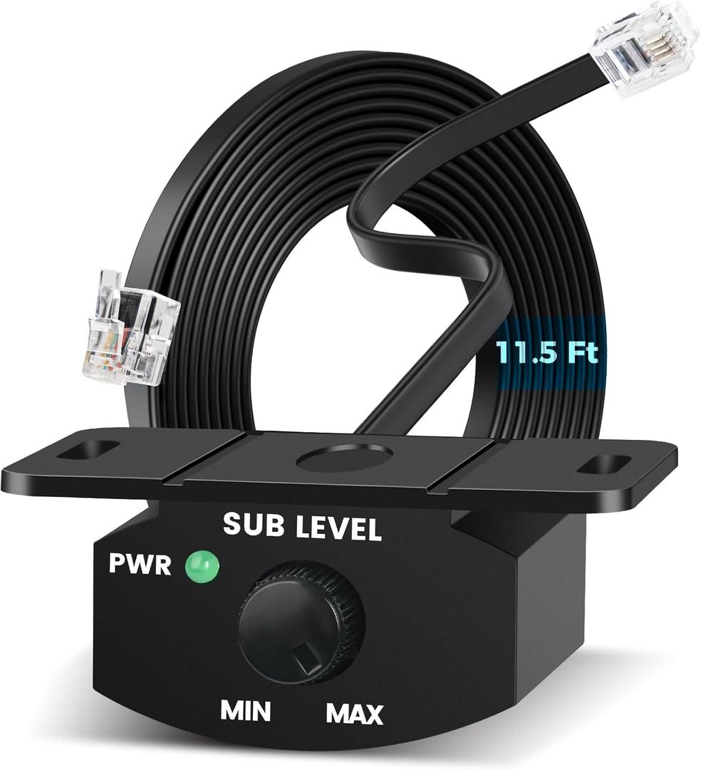 Universal Bass Knob Controller for Car Amplifier with 4 PIN Cable, Audio Bass Remote Knob for Subwoofer with Power Light. (5m/16.4ft)