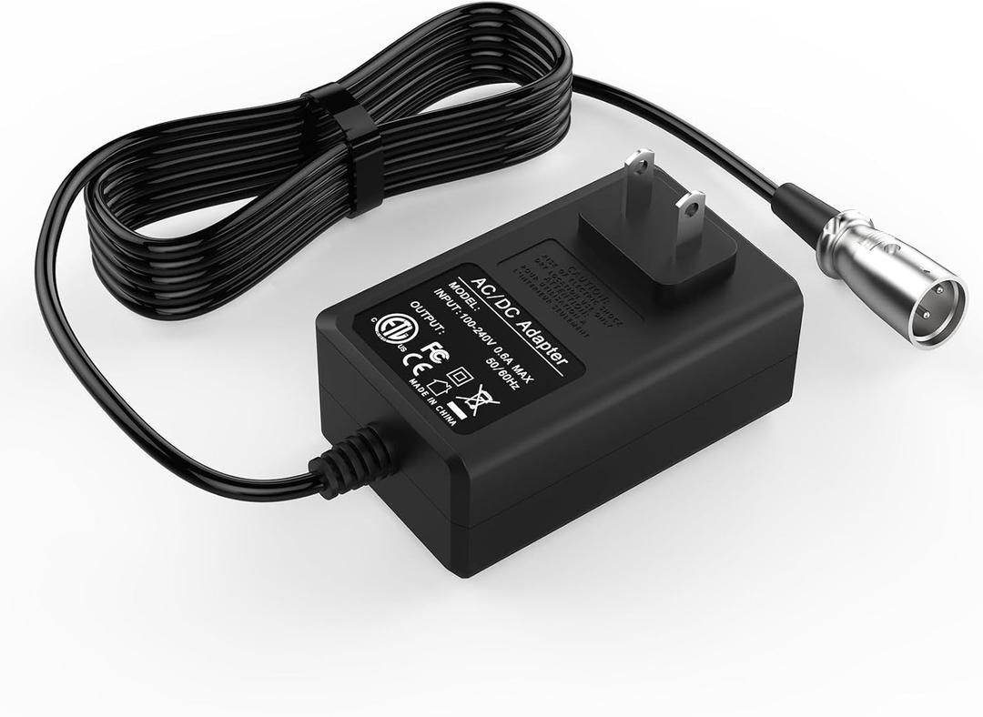 VHBW 24V 2A Mobility Scooter Charger for Pride Mobility, Go-Go Elite Traveller, Jazzy Power Chair, ShopRider, Drive Medical, and More, 3-Pin XLR Connector