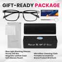 AMBEYE TR90 Blue Light Glasses - Bluelight Blocker Anti Eyestrain UV Protection Rectangle Frame & Clear Lens for Men Women (Black)