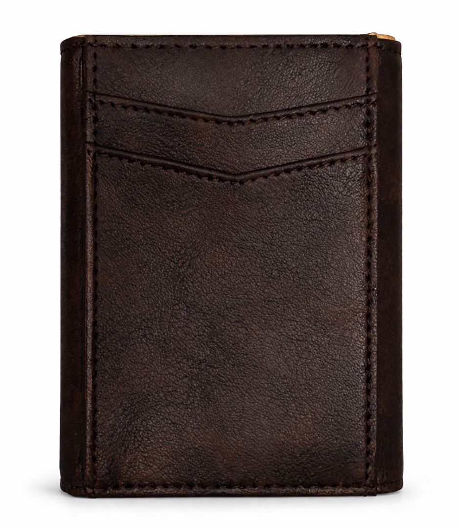 Men's Magnetic Wallet. Brown