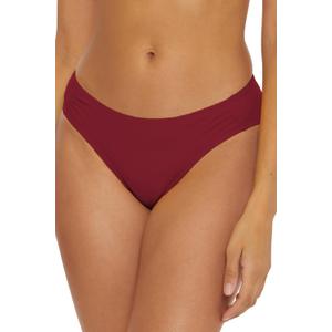 BCA by Rebecca Virtue Liana - Women's Side Shirred Bikini Bottom, Sexy Swimwear Separates for Women (Small, Burgundy)
