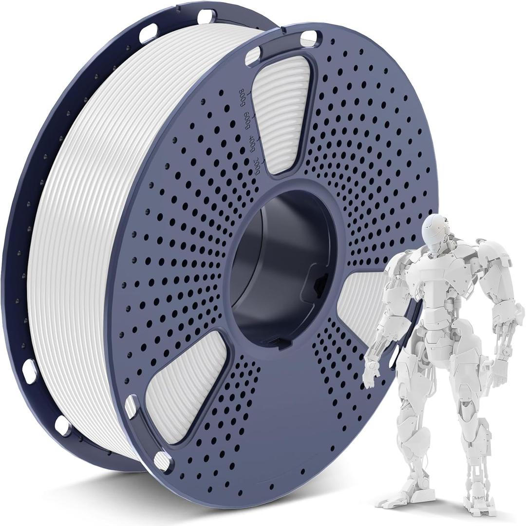 SUNLU PLA 3D Printer Filament PLA Filament 1.75mm, Neatly Wound 3D Printing Filament, Dimensional Accuracy +/- 0.02 mm, Fit Most FDM 3D Printer, 1kg Spool (2.2lbs), Good for Lithophane, White