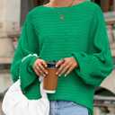 PRETTYGARDEN Fall Sweaters for Women 2025 Oversized Boat Neck Pullover Long Sleeve Knit Tops Cozy Winter Fashion Clothing (Green, L)