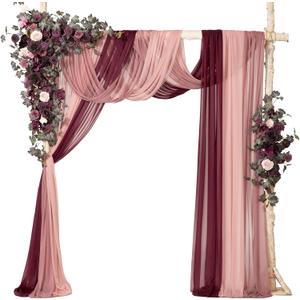 Ling's moment Wedding Arch Flowers, Deep Plum, 5-Piece Set
