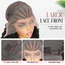 Braided Wig for Black Women Cornrow with Curly Hair Wig HD Lace Front Wig with Baby Hair Pre Plucked Glueless Transparent 13x4 Inch Lace Frontal Wig (2#)