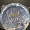 96PCS Hello Winter Party Supplies Winter Snowflake Party Tableware Set Christmas Disposable Dinnerware Plates Napkins Forks with Snowman Penguin for Winter Christmas Birthday Party Favors,  Let It Snow