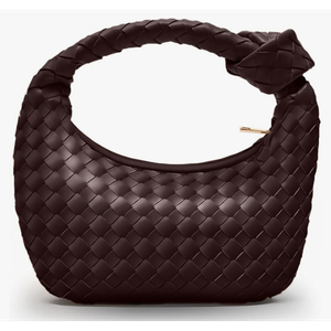 Knotted Woven Leather Handbags Tote with Detachable Bow For Women, Trendy Hobo Dumpling Purse Bag 2024.
