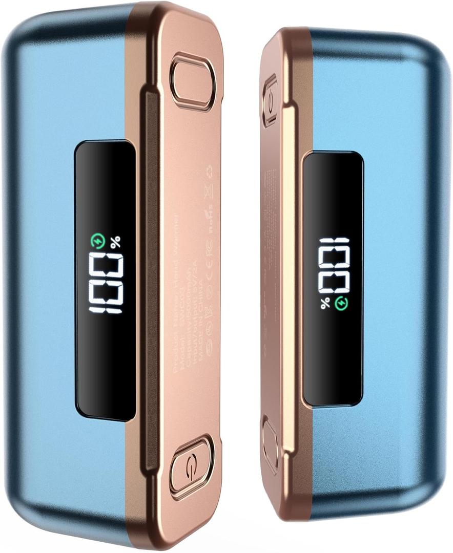 Hand Warmers Rechargeable 2 Pack - Magnetic Electric Hand Warmers 10000mAh, AI Temp Control Up to 131F, Reusable Battery Hand Warmer with Digital Display for Raynaud's, Hunting, Golf