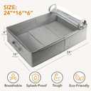 LotFancy Foldable Under Bed Storage Bags, Closet Organizers and Storage Bins, Clothes Blankets Organizer, with Clear Window and Reinforced Handles, 24” x 16” x 6", Pack of 2, Gray