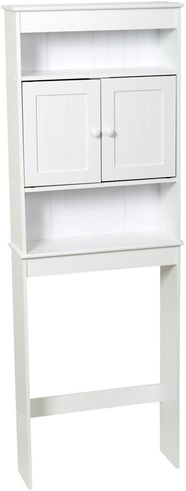 Zenna Home Over-The-Toilet Bathroom Spacesaver, Bathroom Organizer with 3 Bath Storage Shelves, Cottage-Style, White