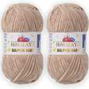 2 Skein/Pack Himalaya Dolphin Baby Chenille Yarn, Each Ball 100 gr (3.5 oz), 120 m (132 Yards), 100% Polyester, Super Bulky Baby Blanket Velvet Amigurumi Yarn, 80317 - Beige