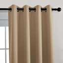 Blackout Curtains Room Darkening Curtains Textured Grommet Window Curtains for Living Room 2 Panels 64x132 Inch Long Taupe