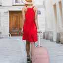 MATEIN Rolling Backpack for Women, 17 Inch Travel Laptop Backpacks with Wheels, Large Carry On Business Luggage Roller Backpack, Waterproof Trolley Suitcase Overnight College Work Computer Bag, Pink