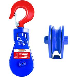 TKK 4 Ton Snatch Block with Hook - 8800lbs Capacity, 4.5" Sheave, 1/2" Wire Rope - High Strength Pulley for Towing, Recovery, Winch - Ideal for Tow Trucks, Rollbacks, Wreckers, Car Haulers