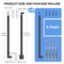 Black Metal Stair Railing Post, Side/Front Mount Baluster Spindles with 270 Adjustable Bracket, Perfect for Indoor Stairs, Deck, Porch and Balcony Railing, Side, 35.4 Inch, 4 Pack