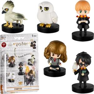 Self Inking Harry Potter Stampers - Set of 5- Harry Potter Accessories | Mini Toy Figurines for a Harry Potter Party, Cake Topper, Collectibles, 2.5 Inches
