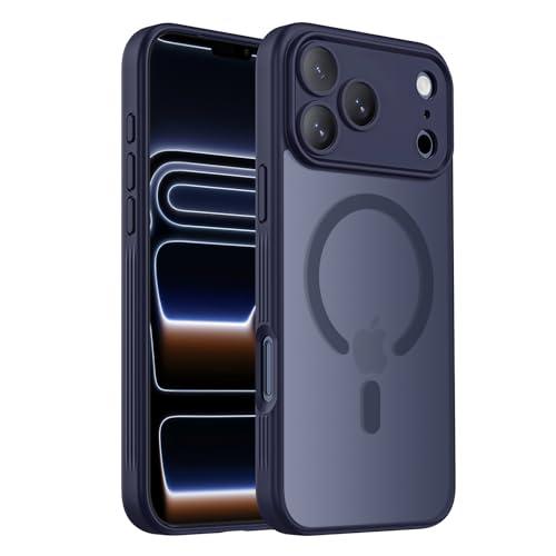 Symcele Designed for iPhone 17 Pro Case, Compatible with MagSafe, [Camera Protection] [15FT Military Drop Protection] Shockproof Translucent Matte Anti-Slip Phone Case, 6.3", Deep Blue