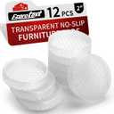 Ezprotekt Non Slip Furniture Pads, 12 Pcs 2" Anti Slip Rubber Caster Cups, Anti Skid Furniture Coasters for Hardwood Floors, No Slide Furniture Gripper, Furniture Stoppers to Prevent Sliding (Clear)