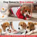 SlowTon Dog Recovery Suit - Padded Elbow Protector, Dog Leg Sleeve to Stop Licking & Protect Wounds After Surgery, Breathable Pet Long Sleeve Shirt Front Leg Protection Cone Alternative (Red,M)