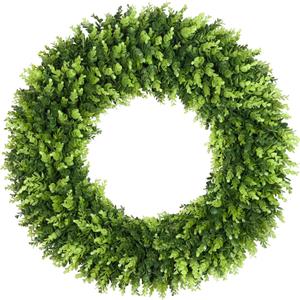 DDHS 32 inch Boxwood Wreath, Artificial Large Summer Wreaths for Front Door with Yellow Cloth can DIY Shaped, Spring or Summer Wreaths for Hanging in the Shop, Farmhouse, Roof Green Wreath Decoration