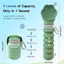 Collapsible & Portable Dog Water Bottle with Dispenser for Walking, Travel, and Outdoor, 9oz-17oz Leak-Proof Silicone Water Bottle for Dogs on The Go (Green) | Leak-proof collapsible dog water bottle expands from 9oz to 17oz for easy hydration on walks, hikes, and trave