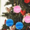 PRETYZOOM Colorful Silk Thread Ball Christmas Ornaments Pendant 1.57 Inch Decorative Balls for Holiday Tree and Party Decorations