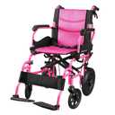 Lightweight Wheelchair for Adults, Transport Wheelchair Foldable Chair, Portable Ultra Light for Seniors, Elderly and Disabled (Magenta)