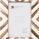 Handicrafts Home Brown Picture Frame Handmade 4x6 Bone Inlay Chevron Photo Frame- Unique Giftable Artisan Frame- Ideal for Living Room, Office & Bedroom Desk & Tabletop Unique Artisan Holiday Gift