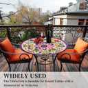 Round Tablecloth Waterproof Fitted Boho Colorful Tablecloths Decor for Home Kitchen Dining Party Patio Indoor and Outdoor, 60 Inch