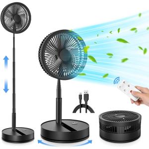 Portable Foldable Rechargeable Oscillating Fan - 8.6" 8000mah Remote Fan