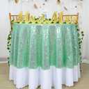 ShinyBeauty Round Sequin Tablecloth 72 Inch Mint Green Glitter Outdoor Holiday Table Cloth Mint for Birthday Shimmer Table Overlay for Wedding Banquet Event