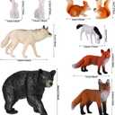 Skylety 18 Pcs Forest Animal Figures Toy Set with Trees, Woodland Animal Toys for Kids Pretend Play, Wildlife Figurines Learning Playset for Toddlers Classroom Diorama Party Decorations