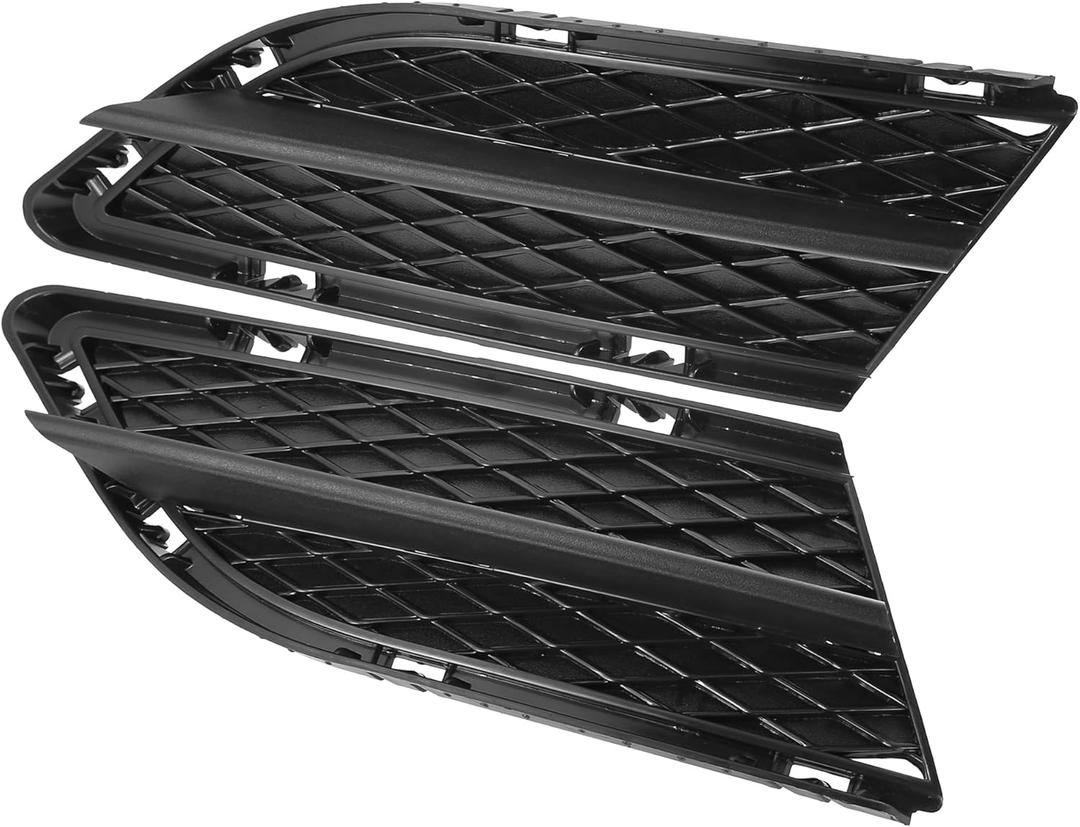 X AUTOHAUX 1 Pair 51117198901 51117198902 Left Right Side Car Front Bumper Exterior Lower Mesh Grill Fog Light Grille Black for BMW 328i 3.0L 2009 2010