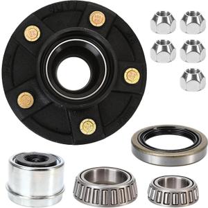 BuleVina 1 Set Trailer Wheel Idler Hub Kits, 5-Hole, 4.75'' Bolt Circle Idler Hub for 3500 lbs Axle, Suit 1-1/16" to 1-3/8" Spindle, 5x4.75 Idler Hubs Bearing Kits Replacement fits for Dexter ALKO