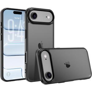 3 x for iPhone 17 air Case Translucent Matte Phone Cover, [10 FT Military Grade Drop Protection] Slim Durable Shockproof Protective Bumper (Black, iPhone 17 air)