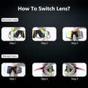 OULAIQI Polarized Cycling Bike Sunglasses Bicycle Glasses with 3 Interchangeable Lenses for Man Women Driving Running