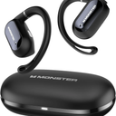 Monster Open Ear AC322, Bluetooth 5.4 Headset, 36H Battery Life, IPX5 Waterproof, Clear Communication, Ergonomic Design, Ear Angle Adjustable, Not Easy to Fall Off Wireless Bluetooth Headset, Black